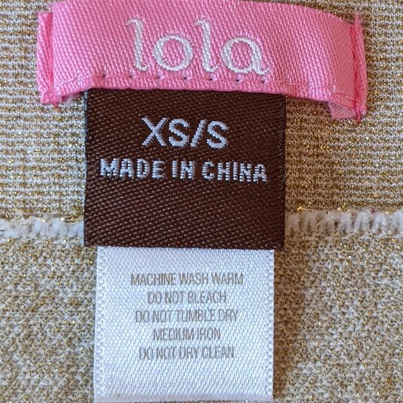 lola Shapewear Nylon/Spandex/Gold Lurex Size XS/S - Picture 5 of 8